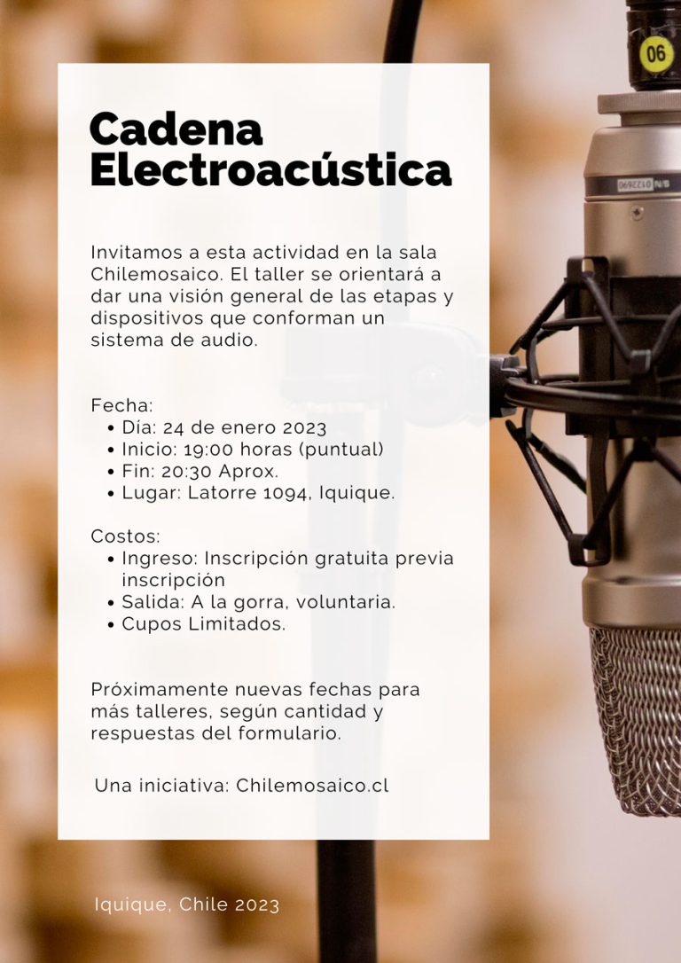 Taller Cadena Electroacustica Sonido Iquique