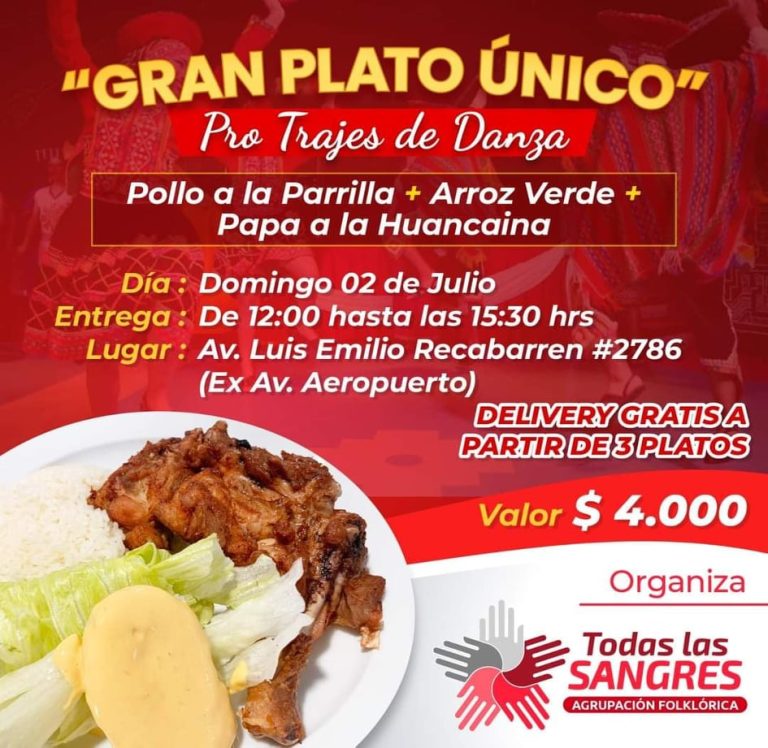 Gran Plato Unico Trajes de Danza