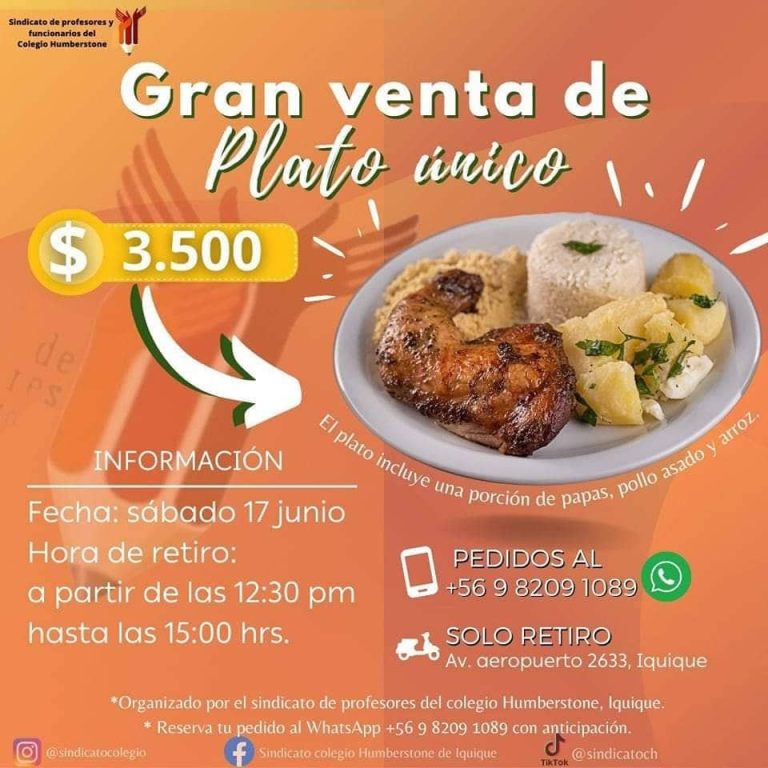 Gran Venta de Plato Unico