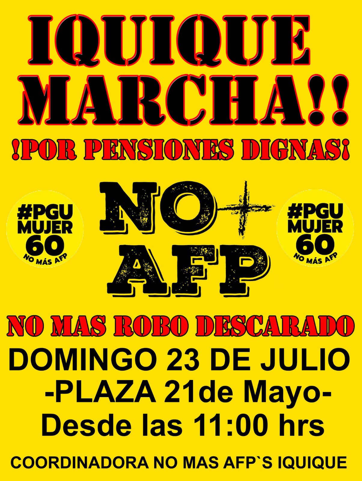 Marcha No+AFP Tarapacá
