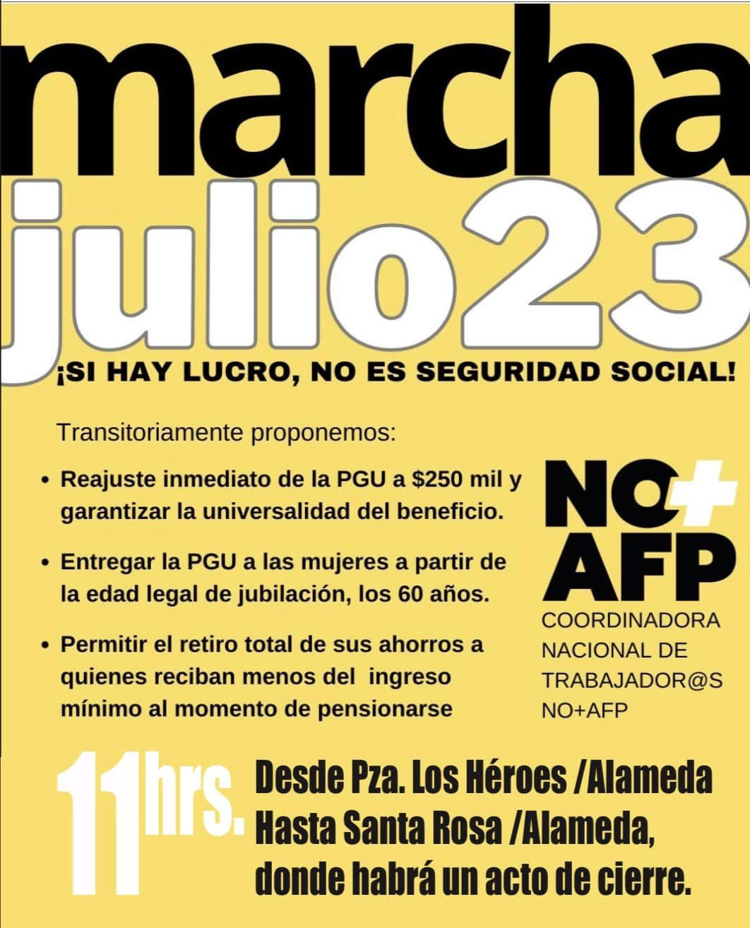 Marcha No+AFP 23 de Julio