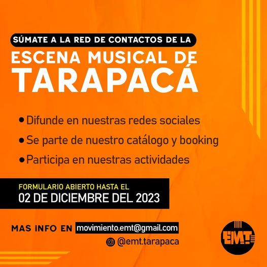 Inscripciones abiertas a Escena Musical de Tarapacá