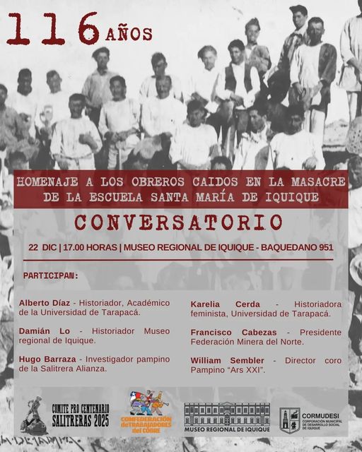 Conversatorio a los 116 años de la matanza de la Escuela Santa María de Iquique