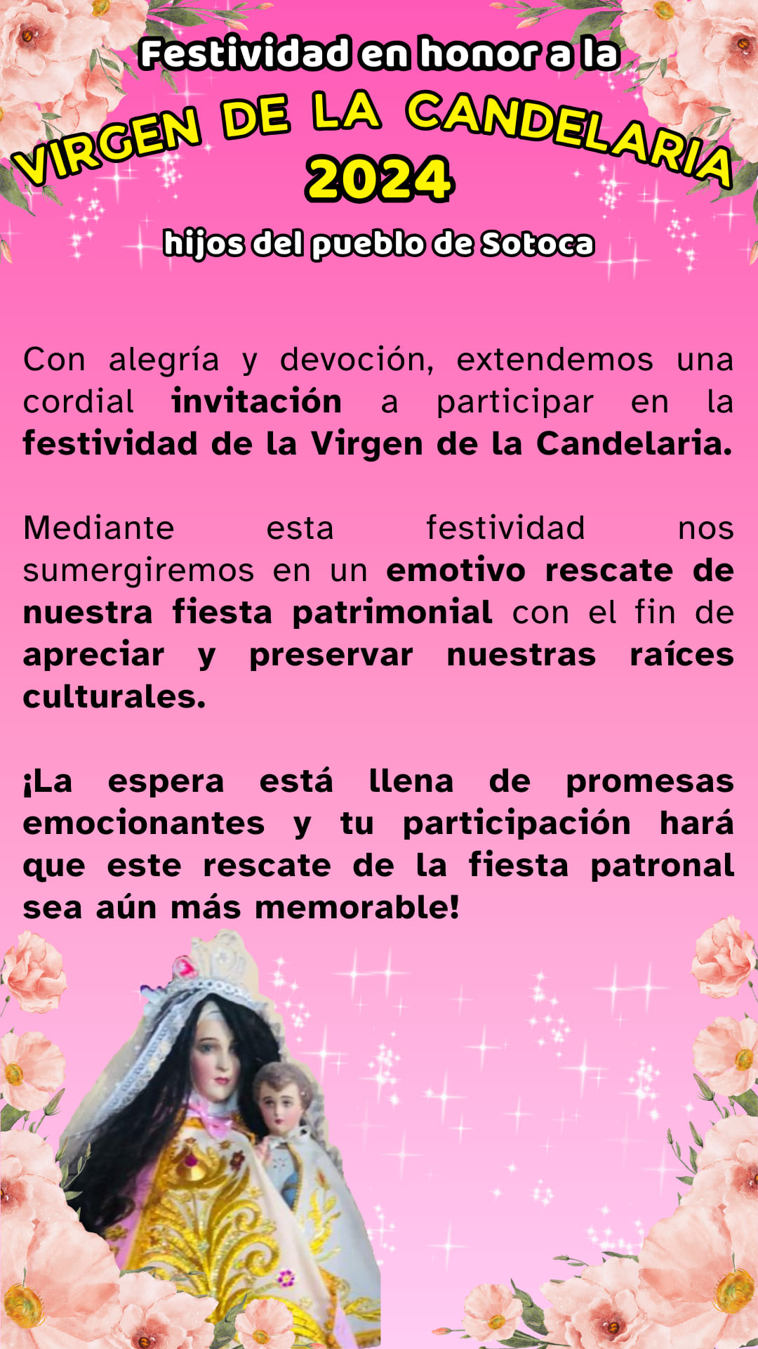 Virgen de la candelaria 2024 Pueblo de Sotoca
