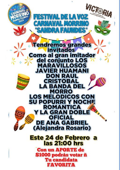 Festival de la Voz CArnaval Morrino Sandra Faúndez
