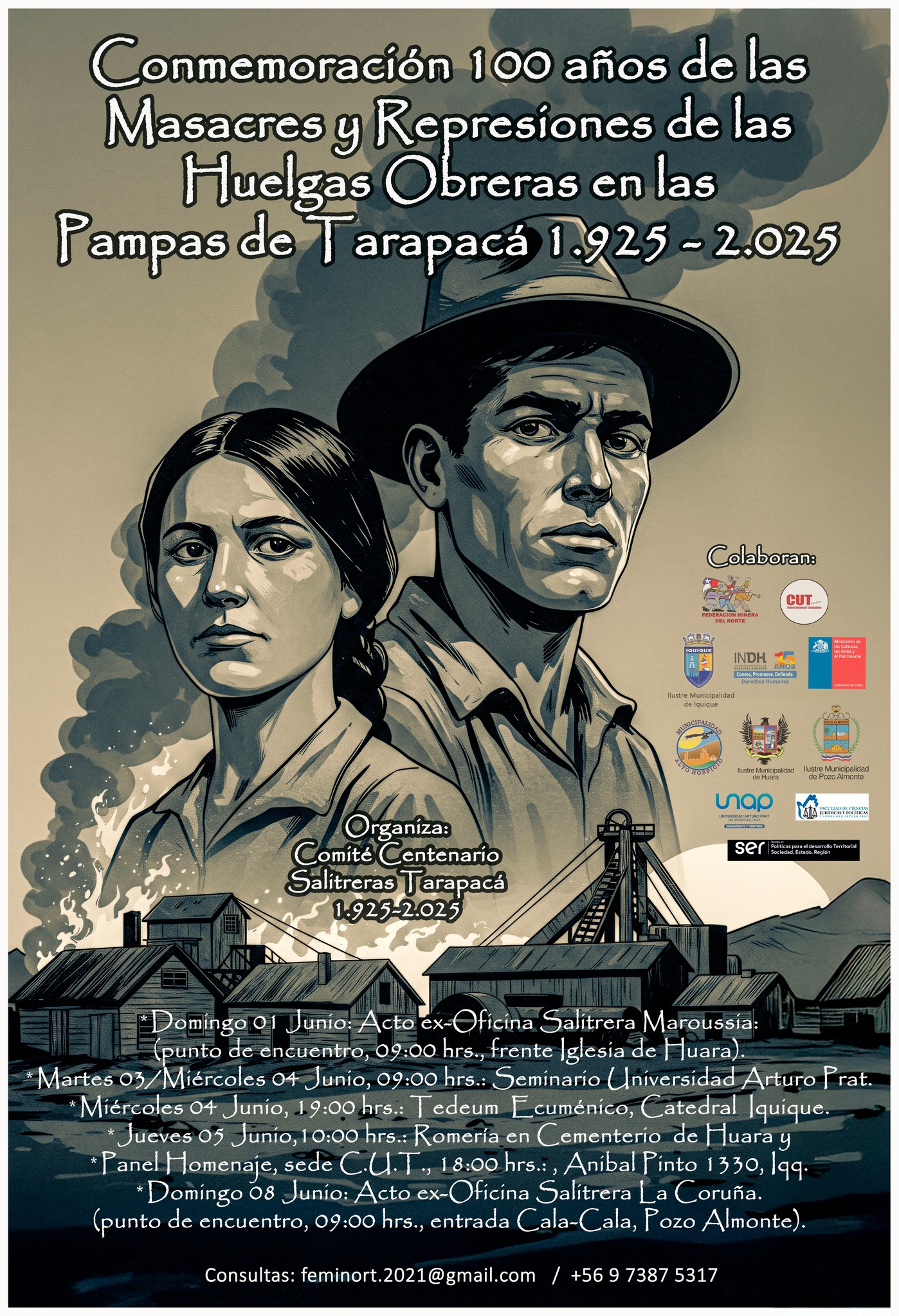 Conmemoración 100 años de las Masacres y Represiones Obreras en las Pampas de Tarapacá 1925-2025