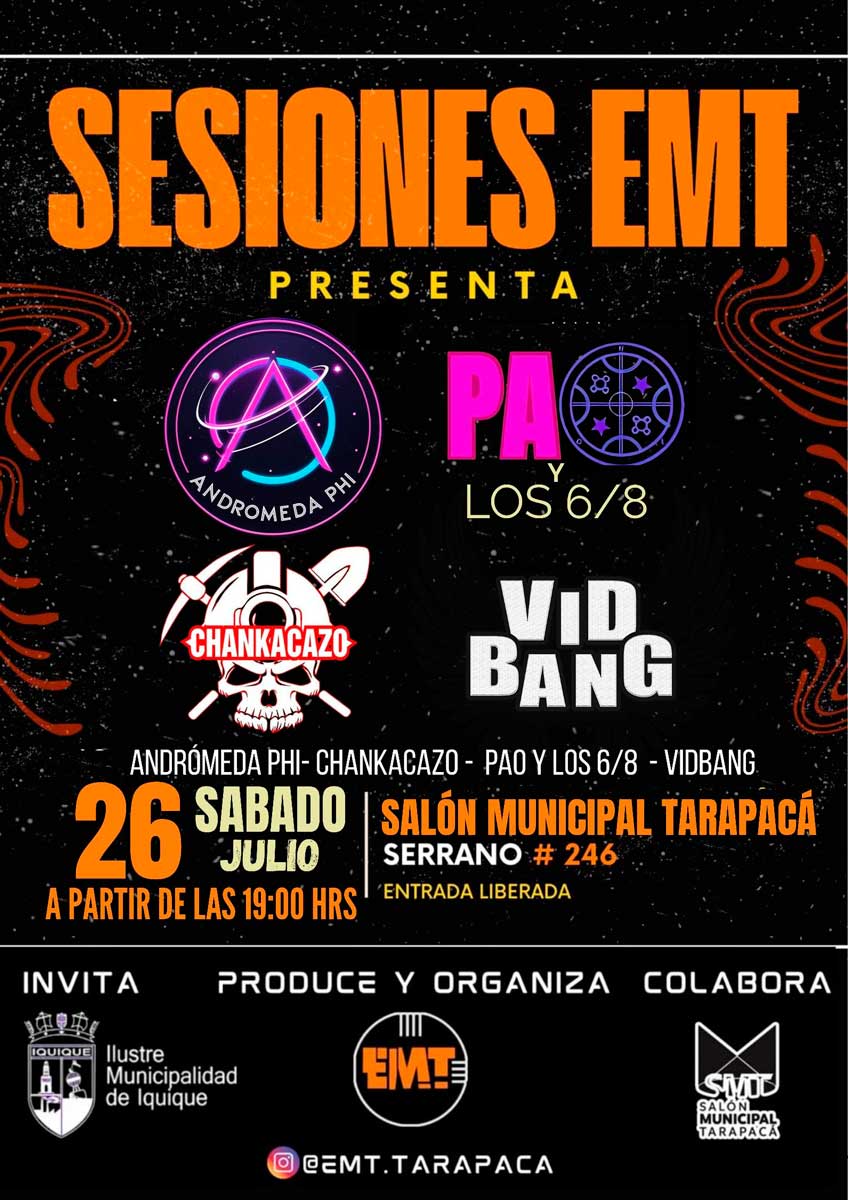 Sesiones EMT: Andrómeda Phi, Chankacazo, Pao y Los 6/8, y Vidbang