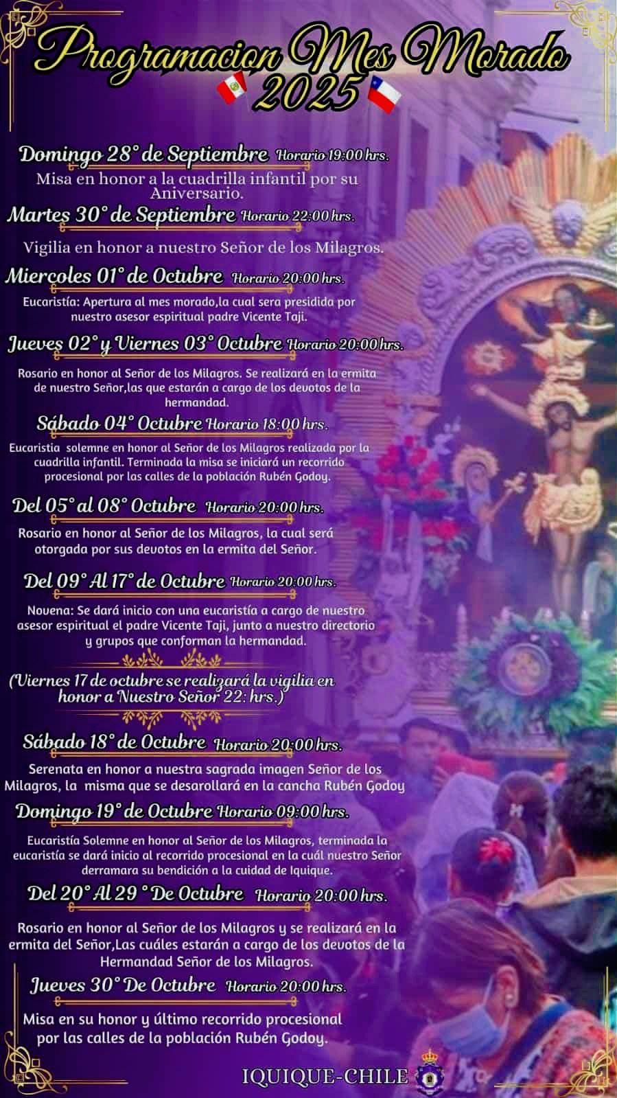 Señor de los Milagros Iquique 2025 programación 1