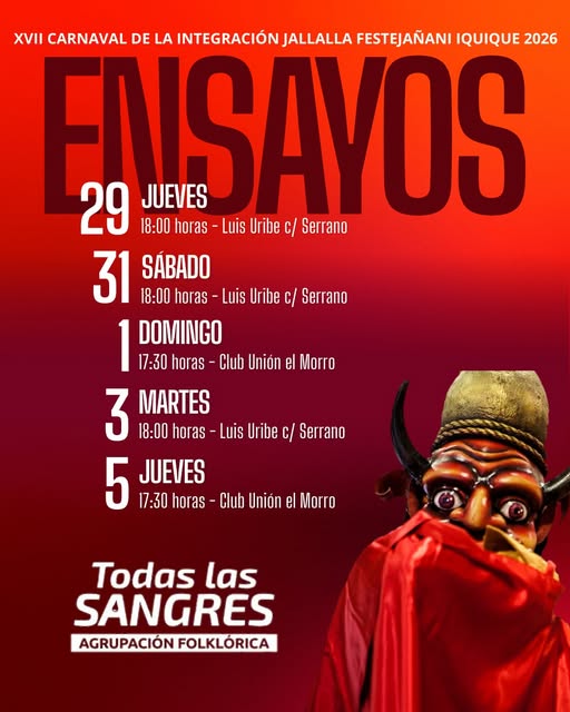 Ensayos Todas las sangres 2026