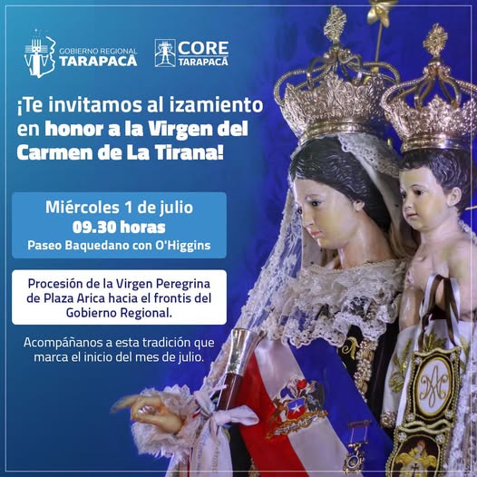 Izamiento Virgen de la Tirana