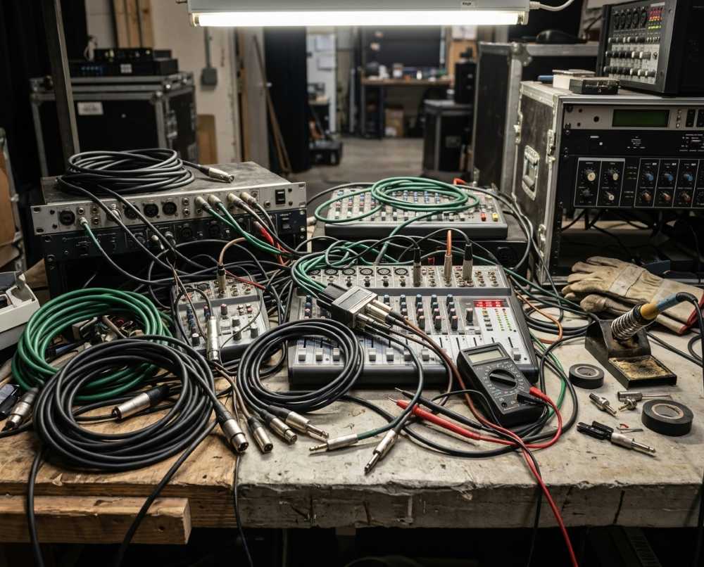 taller niveles y cables sonido